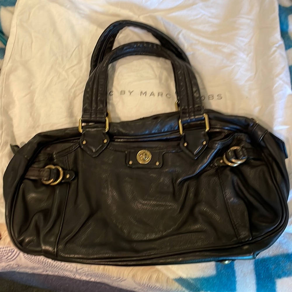 Marc by Marc Jacobs black leather satchel
